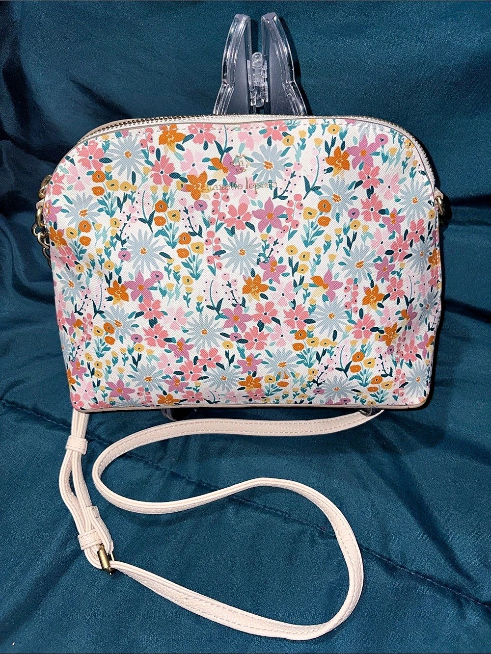Nanette Lepore Thea Dome Crossbody Bag Floral Crossbody Bag Pink & White